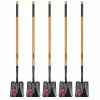 Husky 5-Piece 47 in. L Wood Handle Carbon Steel Transfer Shovel with Grip Garden Tool Set