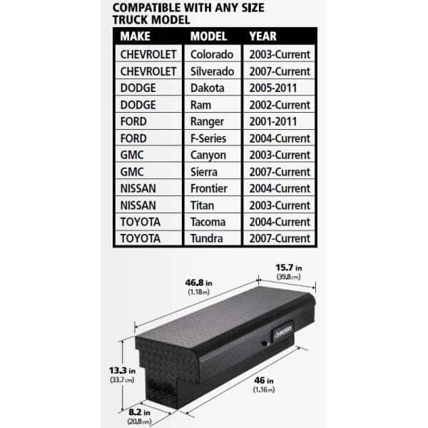 Husky 46.8 in. Matte Black Aluminum Lo-Side Side Mount Truck Tool Box 4 Husky 46.8 in. Matte Black Aluminum Lo-Side Side Mount Truck Tool Box - Image 2