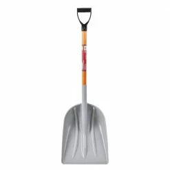 Husky 31 in. D-Grip Short Wood Handle Poly Scoop Shovel