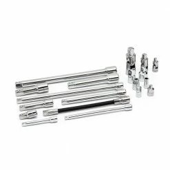 Husky 1/4 in., 3/8 in., 1/2 in. Drive Accessory Set (19-Piece) -ToolHub Shop husky socket extension sets haccy19pcrm 40 1000