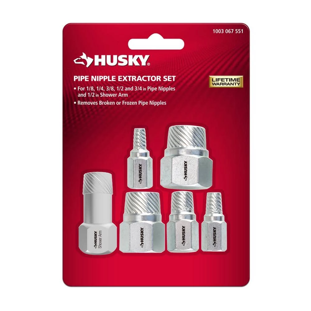 Husky Pipe Nipple Extractor Set (6-Piece) 4 Husky Pipe Nipple Extractor Set (6-Piece) - Image 2