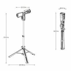Husky 7000 Lumens Portable Corded LED Work Light with Tripod -ToolHub Shop husky standing work lights 7901304012 4f 1000