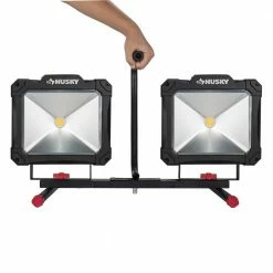 Husky 10,000-Lumen Twin-Head LED Work Light -ToolHub Shop husky standing work lights k40189 40 1000