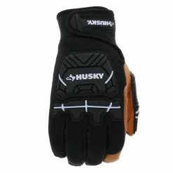Husky Large Grain Goatskin Leather Performance Impact Work Glove with Spandex Back -ToolHub Shop husky work gloves hk84015 lcc6 40 1000