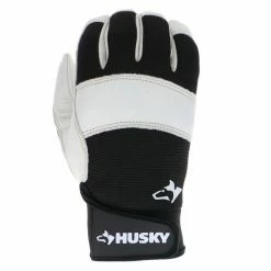 Husky Large Grain Cowhide Water Resistant Leather Performance Work Glove with Spandex Back -ToolHub Shop husky work gloves hk86025 lcc6 a0 1000