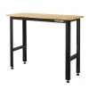 Husky 4 ft. Solid Wood Top Workbench in Black -ToolHub Shop husky workbenches 20t002 1b 64 1000
