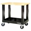 Husky 3 ft. Portable Solid Wood Top Workbench with Casters in Black -ToolHub Shop husky workbenches g3600s us 64 1000