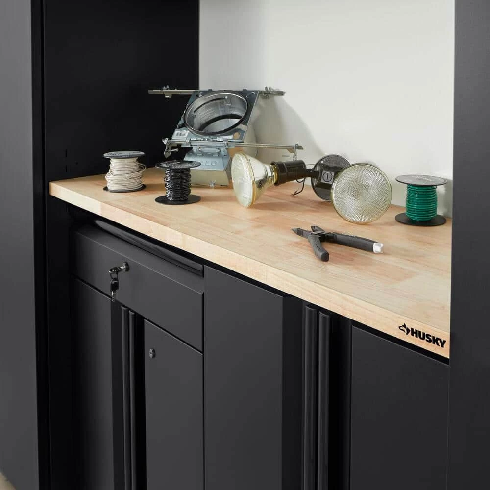 Husky 48 in. Solid Wood Work Surface for Regular Duty Welded Steel Garage Storage System 4 Husky 48 in. Solid Wood Work Surface for Regular Duty Welded Steel Garage Storage System - Image 2