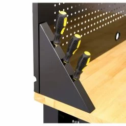 Husky 4 ft. Solid Wood Top Workbench in Black with Pegboard and 1 Drawer 15 Husky 4 ft. Solid Wood Top Workbench in Black with Pegboard and 1 Drawer -ToolHub Shop husky workbenches g4801s us 66 1000