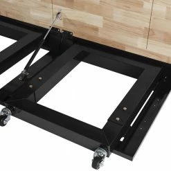 Husky 6 ft. Folding Adjustable Height Solid Wood Top Workbench in Black -ToolHub Shop husky workbenches g7200fw us a0 1000