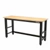 Husky 6 ft. Adjustable Height Solid Wood Top Workbench in Black for Ready to Assemble Steel Garage Storage System 2 Husky 6 ft. Adjustable Height Solid Wood Top Workbench in Black for Ready to Assemble Steel Garage Storage System -ToolHub Shop husky workbenches g7200s us 64 1000