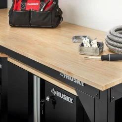 Husky 6 ft. Solid Wood Top Workbench in Black -ToolHub Shop husky workbenches g7200s1 us 40 1000