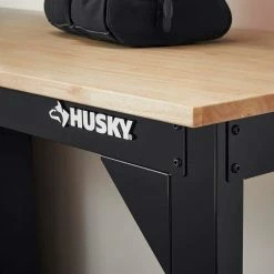 Husky 6 ft. Solid Wood Top Workbench in Black -ToolHub Shop husky workbenches g7200s1 us 66 1000