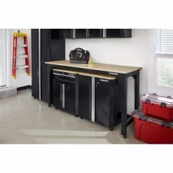 Husky 6 ft. Solid Wood Top Workbench in Black -ToolHub Shop husky workbenches g7200s1 us e1 1000