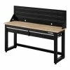 Husky 6 ft. Solid Wood Top Workbench in Black with Pegboard and 2 Drawers 1 Husky 6 ft. Solid Wood Top Workbench in Black with Pegboard and 2 Drawers -ToolHub Shop husky workbenches g7202s us 64 1000