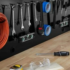 Husky 6 ft. Solid Wood Top Workbench in Black with Pegboard and 2 Drawers 10 Husky 6 ft. Solid Wood Top Workbench in Black with Pegboard and 2 Drawers -ToolHub Shop husky workbenches g7202s us a0 1000