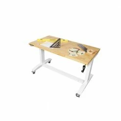 Husky 46 in. Adjustable Height Work Table in White -ToolHub Shop husky workbenches holt46xdbj2 c3 1000