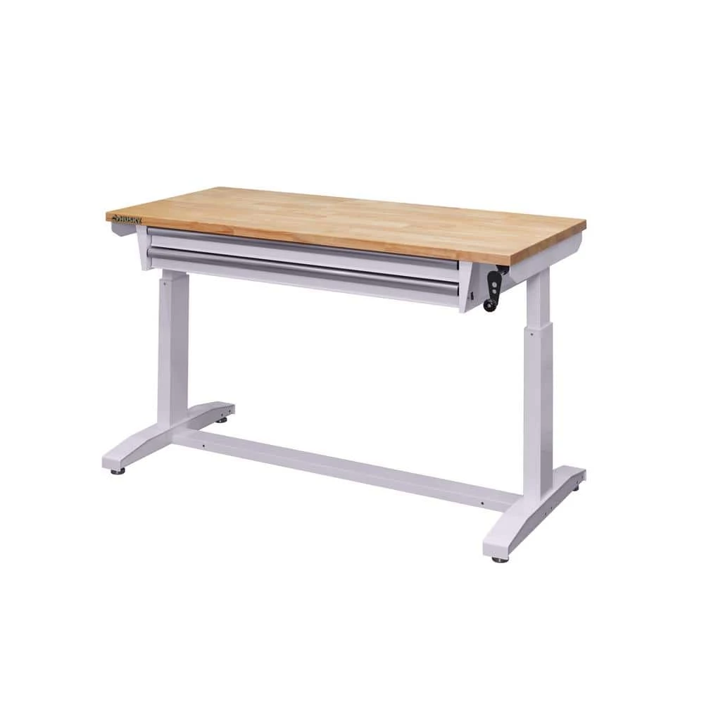 Husky 52 in. Adjustable Height Workbench Table with 2-Drawers in White 12 Husky 52 in. Adjustable Height Workbench Table with 2-Drawers in White - Image 10