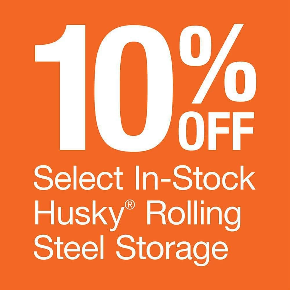 Husky 52 in. W x 24 in. D Steel 2-Drawer Adjustable Height Solid Wood Top Workbench Table in White 4 Husky 52 in. W x 24 in. D Steel 2-Drawer Adjustable Height Solid Wood Top Workbench Table in White - Image 2