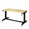 Husky 52 in. W x 24 in. D Adjustable Height Solid Wood Top Workbench Table in Black 2 Husky 52 in. W x 24 in. D Adjustable Height Solid Wood Top Workbench Table in Black -ToolHub Shop husky workbenches holt52xdb12 64 1000