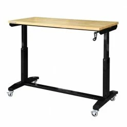 Husky 52 in. W x 24 in. D Adjustable Height Solid Wood Top Workbench Table in Black 20 Husky 52 in. W x 24 in. D Adjustable Height Solid Wood Top Workbench Table in Black -ToolHub Shop husky workbenches holt52xdb12 66 1000
