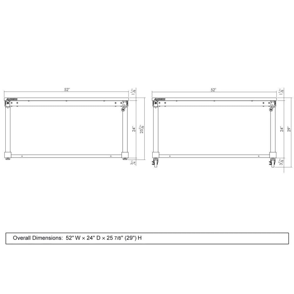 Husky 52 in. W x 24 in. D Adjustable Height Solid Wood Top Workbench Table in Black 6 Husky 52 in. W x 24 in. D Adjustable Height Solid Wood Top Workbench Table in Black - Image 4
