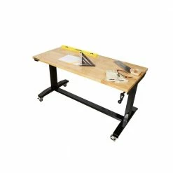 Husky 52 in. W x 24 in. D Adjustable Height Solid Wood Top Workbench Table in Black 22 Husky 52 in. W x 24 in. D Adjustable Height Solid Wood Top Workbench Table in Black -ToolHub Shop husky workbenches holt52xdb12 c3 1000
