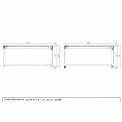 Husky Two Pack 52 in. and 62 in. Adjustable Height Work Tables with Solid Wood Tops in Black 15 Husky Two Pack 52 in. and 62 in. Adjustable Height Work Tables with Solid Wood Tops in Black -ToolHub Shop husky workbenches holt52xdb12 holt62xdb12 66 1000