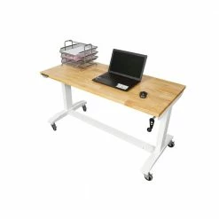 Husky 52 in. Adjustable Height Work Table in White -ToolHub Shop husky workbenches holt52xdbj2 40 1000