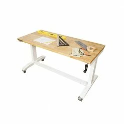 Husky 52 in. Adjustable Height Work Table in White -ToolHub Shop husky workbenches holt52xdbj2 77 1000