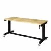 Husky 62 in. W x 24 in. D Adjustable Height Solid Wood Top Workbench Table in Black 2 Husky 62 in. W x 24 in. D Adjustable Height Solid Wood Top Workbench Table in Black -ToolHub Shop husky workbenches holt62xdb12 64 1000