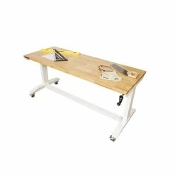 Husky 62 in. Adjustable Height Work Table in White -ToolHub Shop husky workbenches holt62xdbj2 66 1000