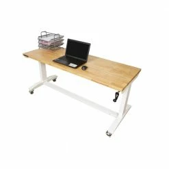 Husky 62 in. Adjustable Height Work Table in White -ToolHub Shop husky workbenches holt62xdbj2 fa 1000