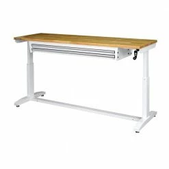 Husky 72 in. 2-Drawers Adjustable Height Work Table in White -ToolHub Shop husky workbenches holt7202bj2 1d 1000
