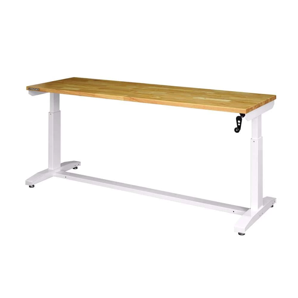 Husky 72 in. Adjustable Height Work Table in White 9 Husky 72 in. Adjustable Height Work Table in White - Image 7
