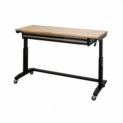 Husky 62 in. Adjustable Height Workbench Table with 2-Drawers in Black -ToolHub Shop husky workbenches hotl6202b12 4f 1000