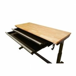 Husky 62 in. Adjustable Height Workbench Table with 2-Drawers in Black -ToolHub Shop husky workbenches hotl6202b12 d4 1000