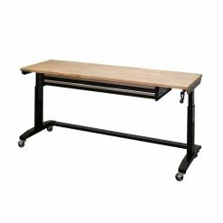 Husky 72 in. Adjustable Height Workbench Table with 2-Drawers in Black -ToolHub Shop husky workbenches hotl7202b12 c3 1000