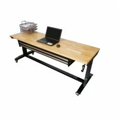 Husky 72 in. Adjustable Height Workbench Table with 2-Drawers in Black -ToolHub Shop husky workbenches hotl7202b12 e1 1000
