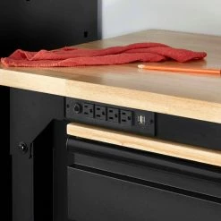 Husky 6 ft. Adjustable Height Solid Wood Top Workbench in Black for Heavy Duty Welded Steel Garage Storage System 18 Husky 6 ft. Adjustable Height Solid Wood Top Workbench in Black for Heavy Duty Welded Steel Garage Storage System -ToolHub Shop husky workbenches htc1000004 1d 1000