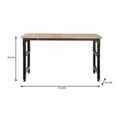 Husky 6 ft. Adjustable Height Solid Wood Top Workbench in Black for Heavy Duty Welded Steel Garage Storage System 25 Husky 6 ft. Adjustable Height Solid Wood Top Workbench in Black for Heavy Duty Welded Steel Garage Storage System -ToolHub Shop husky workbenches htc1000004 76 1000