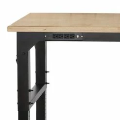 Husky 6 ft. Adjustable Height Solid Wood Top Workbench in Black for Heavy Duty Welded Steel Garage Storage System 20 Husky 6 ft. Adjustable Height Solid Wood Top Workbench in Black for Heavy Duty Welded Steel Garage Storage System -ToolHub Shop husky workbenches htc1000004 77 1000