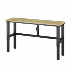 Husky 6 ft. Folding Adjustable Height Solid Wood Top Workbench in Black -ToolHub Shop husky workbenches wsh72fwb 1f 1000