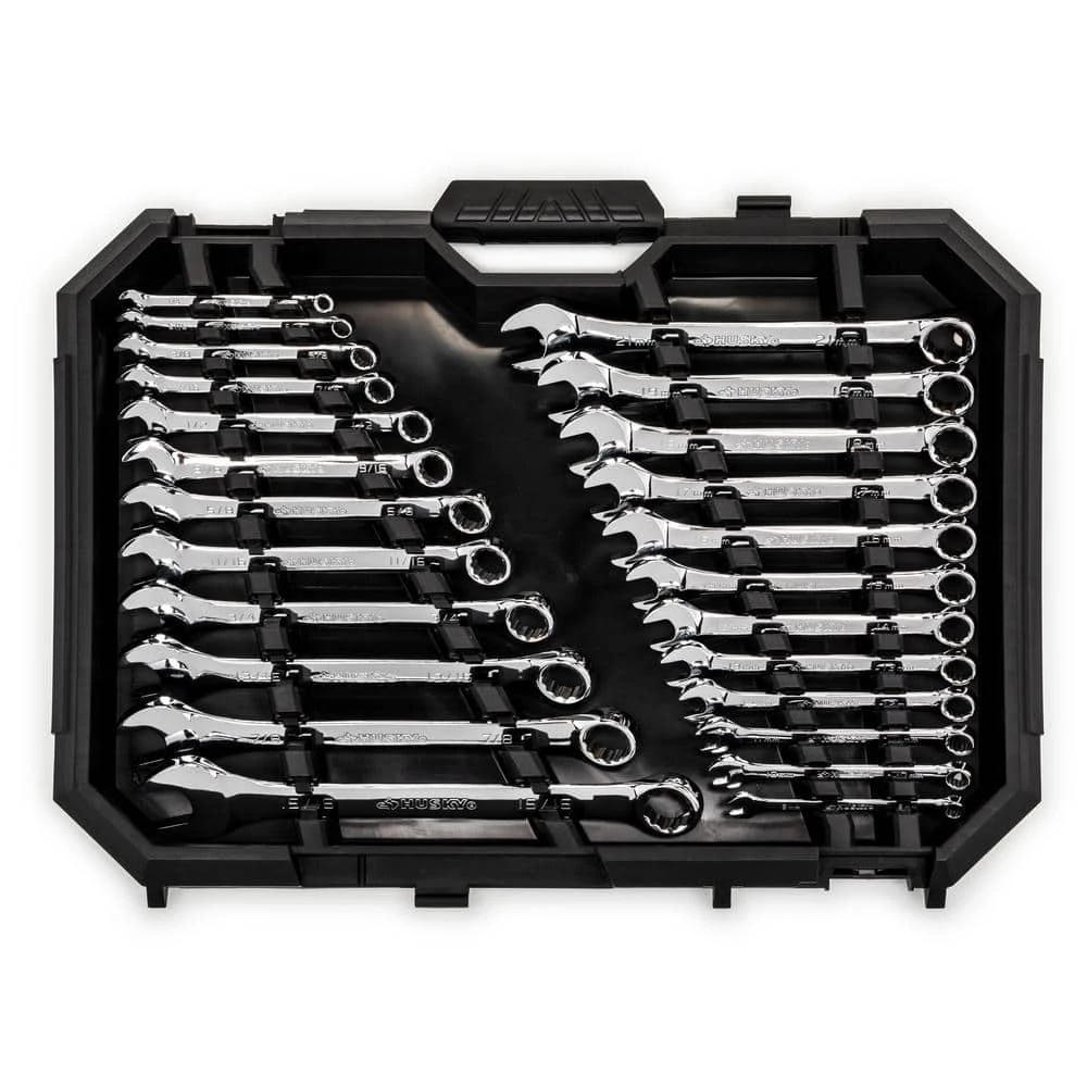 Husky SAE/MM Combination Wrench Set (24-Piece) 8 Husky SAE/MM Combination Wrench Set (24-Piece) - Image 6
