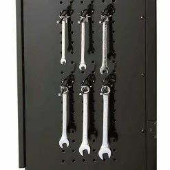 Husky Regular Duty Welded 24-Gauge Steel Freestanding Garage Cabinet in Black (31 in. W x 75 in. H x 20 in. D) -ToolHub Shop matte black powder coating husky free standing cabinets g3002l us 77 1000