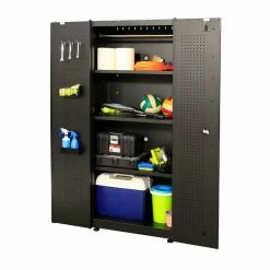 Husky Regular Duty Welded 24-Gauge Steel Freestanding Garage Cabinet in Black (31 in. W x 75 in. H x 20 in. D) 18 Husky Regular Duty Welded 24-Gauge Steel Freestanding Garage Cabinet in Black (31 in. W x 75 in. H x 20 in. D) -ToolHub Shop matte black powder coating husky free standing cabinets h30locker 1d 1000
