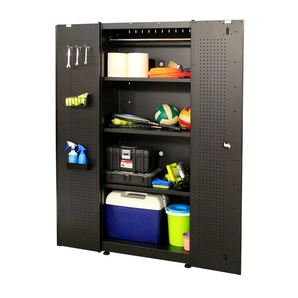 Husky Regular Duty Welded 24-Gauge Steel Freestanding Garage Cabinet in Black (31 in. W x 75 in. H x 20 in. D) 7 Husky Regular Duty Welded 24-Gauge Steel Freestanding Garage Cabinet in Black (31 in. W x 75 in. H x 20 in. D) - Image 5