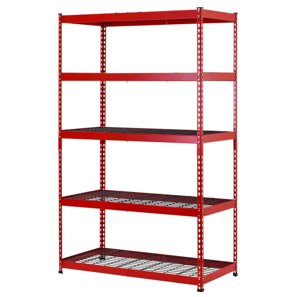 Husky 5-Tier Heavy Duty Steel Garage Storage Shelving Unit in Red (48 in. W x 78 in. H x 24 in. D) 5 Husky 5-Tier Heavy Duty Steel Garage Storage Shelving Unit in Red (48 in. W x 78 in. H x 24 in. D) - Image 3