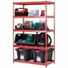 Husky 5-Tier Heavy Duty Steel Garage Storage Shelving Unit in Red (48 in. W x 78 in. H x 24 in. D) -ToolHub Shop red black husky freestanding shelving units mr482478w5 r 64 1000