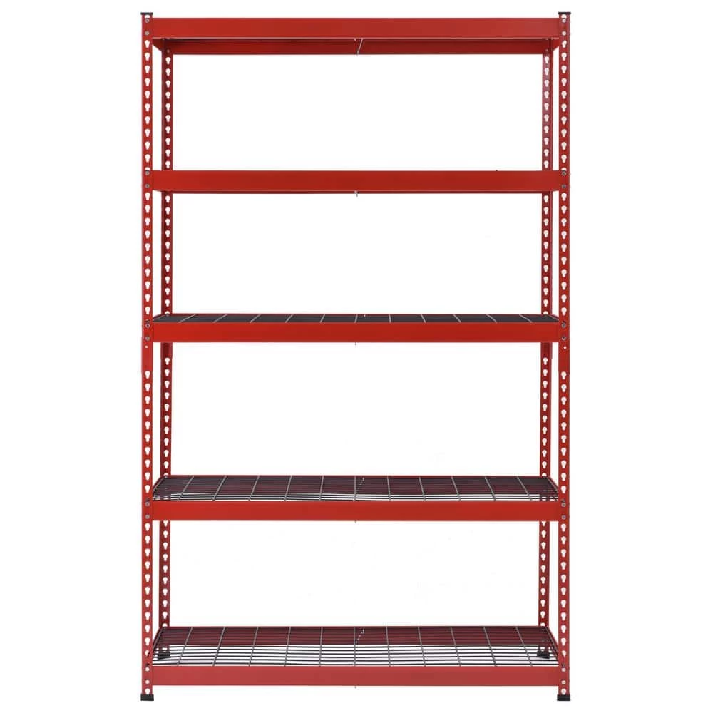 Husky 5-Tier Heavy Duty Steel Garage Storage Shelving Unit in Red (48 in. W x 78 in. H x 24 in. D) 10 Husky 5-Tier Heavy Duty Steel Garage Storage Shelving Unit in Red (48 in. W x 78 in. H x 24 in. D) - Image 8
